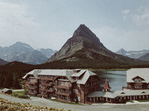 mountain resort lodge in summer 