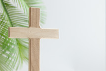 Wooden cross and Palm branch