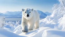  Polar Bear in Snowy Landscape