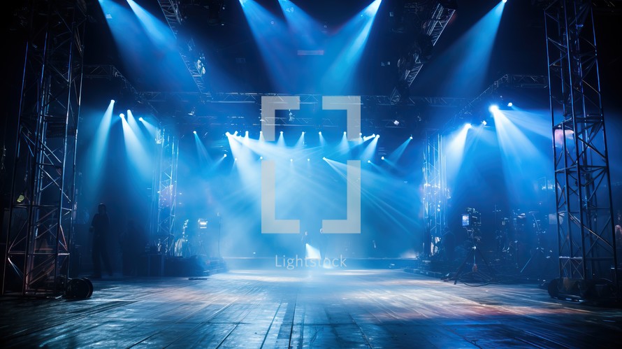 Stage Spotlight with Laser rays and smoke, Stage Background