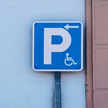 wheelchair signal on the street, traffic sign