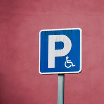 wheelchair signal on the street, traffic sign