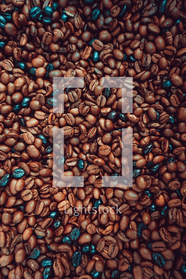 coffee roasted beans background, raw coffee