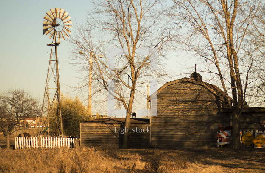 windmill and barn 