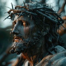 Statue of Jesus with crown of thorns