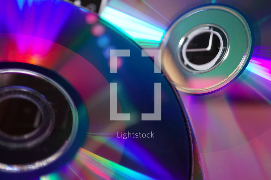 light and colors reflected on a compact disc