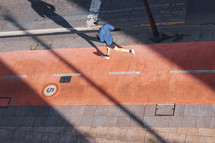 athlete running on the street