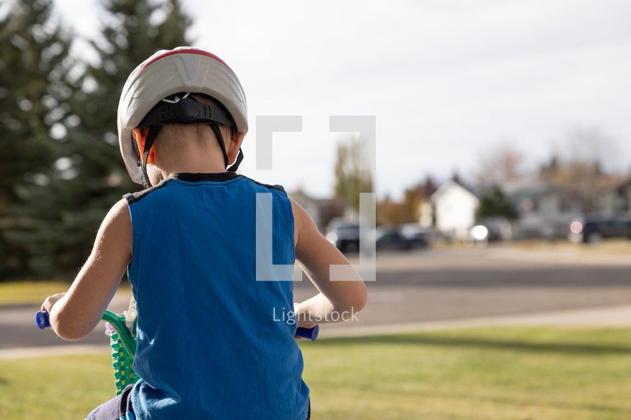 a child riding a bike 