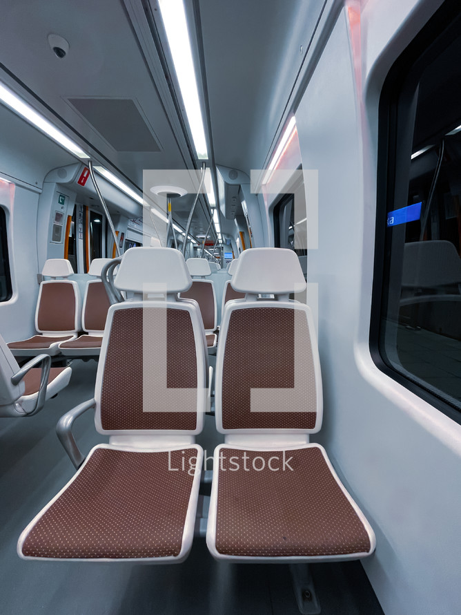 empty seats in the train car