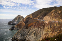 cliffs along a shoreline along the Pacific Coast 