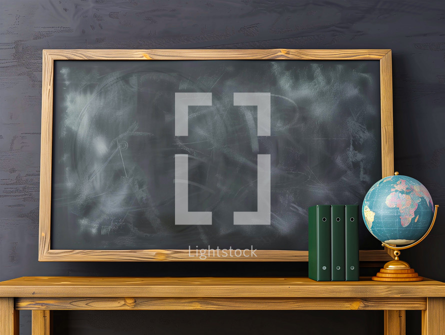 Chalkboard and globe