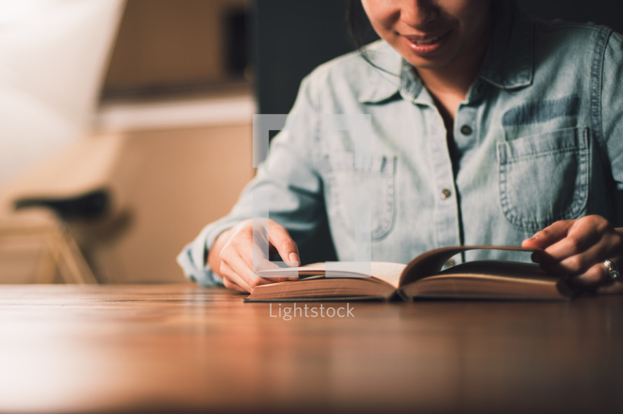 woman reading a book 