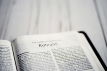 Bible open to Romans 