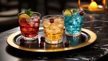 Luxurious Celebration with Colorful Cocktails