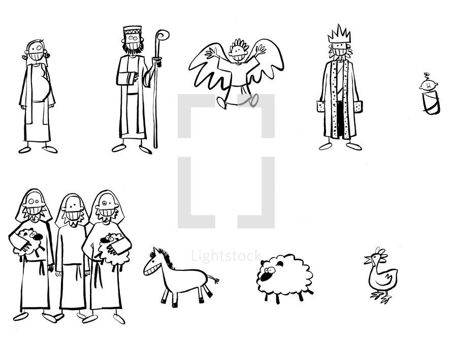 nativity scene cartoons 