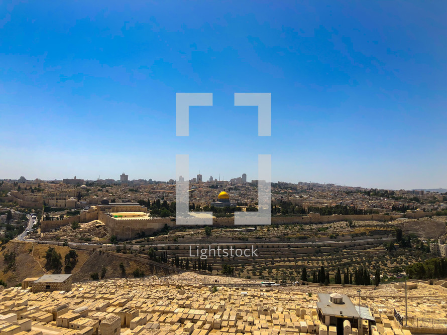 View of Jerusalem, Israel from the Mount of Olives.