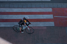 cyclist on the street in Bilbao city, spain, mode of transportation
