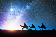 Wisemen following the star of Bethlehem