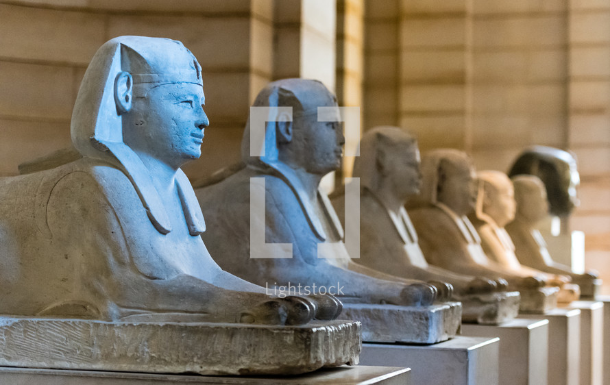 row of sphinx statues 