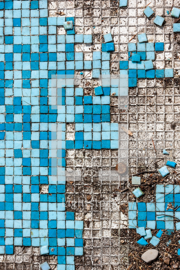 small blue mosaic tiles 