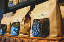 coffee beans in bags 