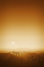desert landscape at sunrise 