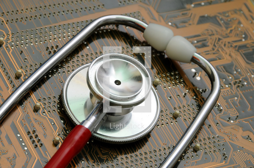 stethoscope on motherboard 