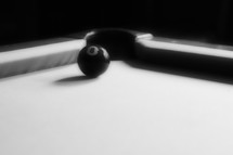 eight ball on a pool table 