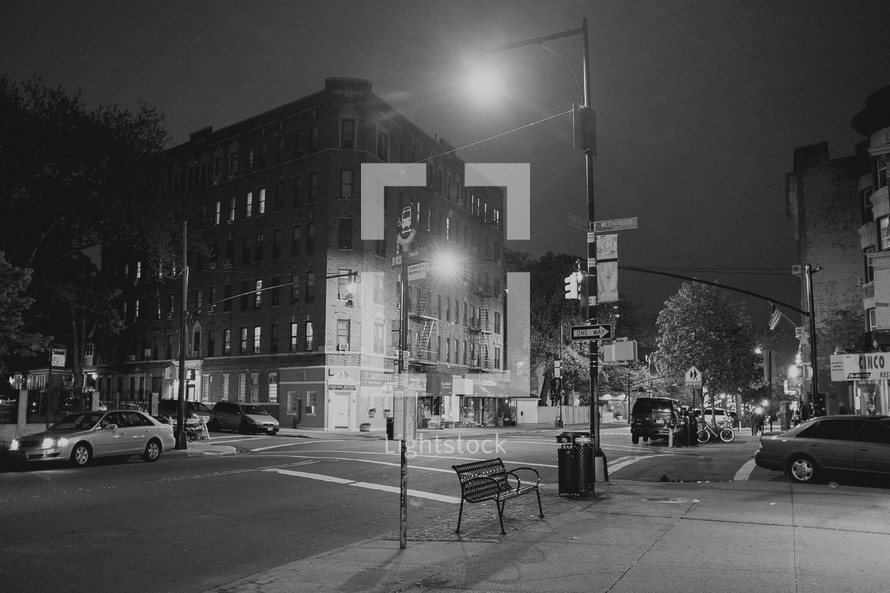 New York City streets at nights 