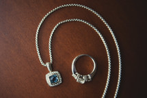 Diamond necklace and diamond ring