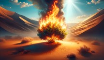 The burning bush in the middle of the desert 
