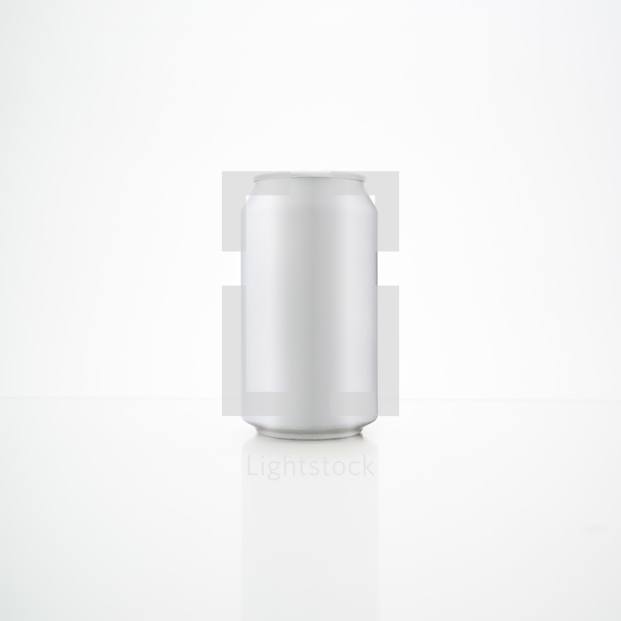 a white aluminum can 