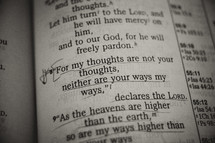 my thoughts are not your thoughts - Bible verse