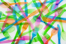 colorful plastic utensils 