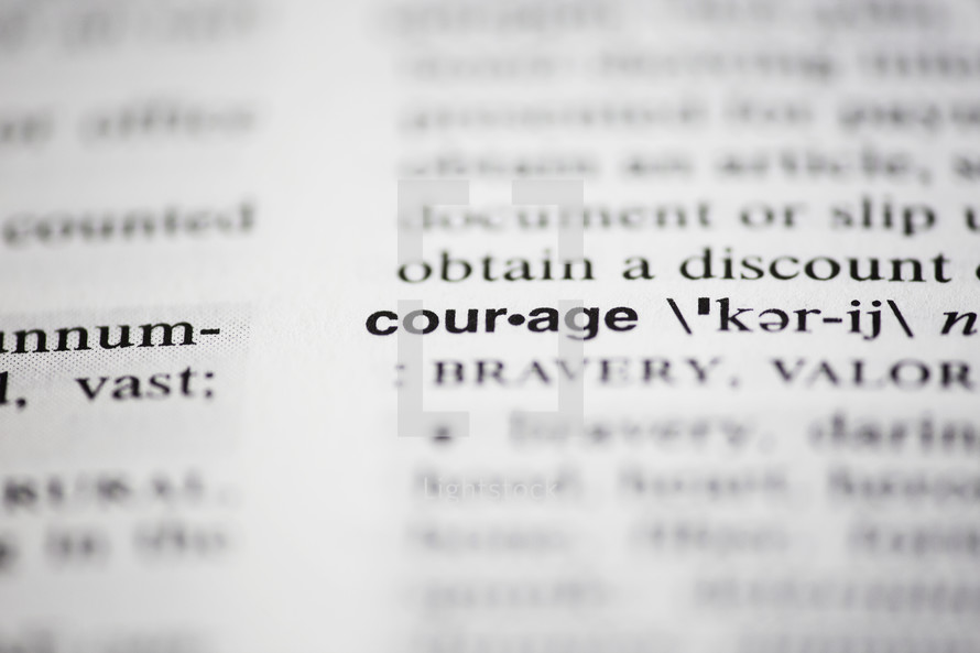 Definition of courage in a dictionary.
