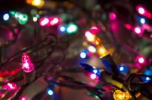 colored Christmas lights 