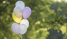 helium balloons outdoors