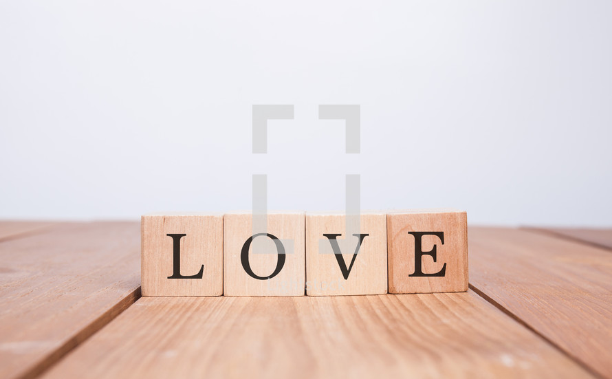 word love on wooden blocks 