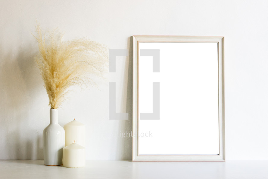 vases and blank frame 