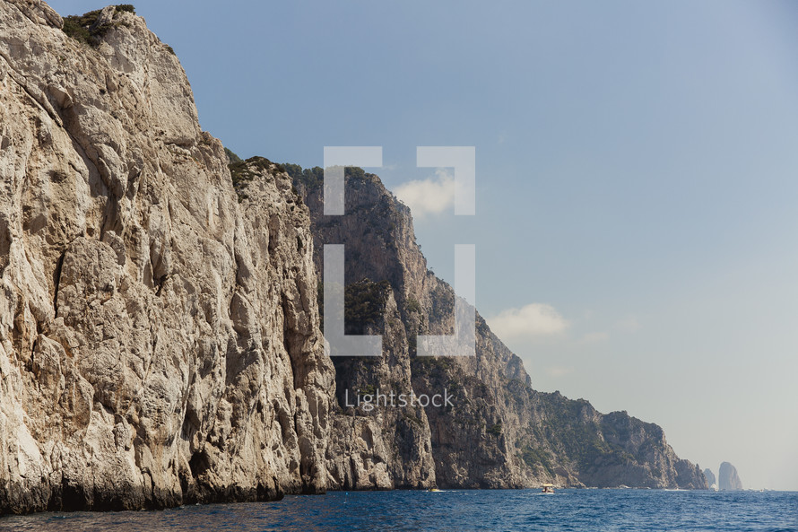 cliffs along a shoreline in Italy 