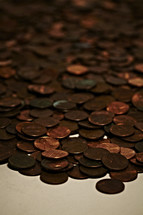 A pile of pennies