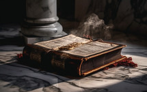 Bible on the marble of a Church
