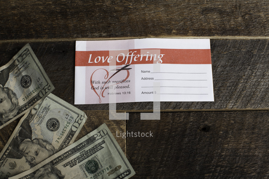 money and love offering envelope
