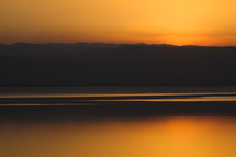 The Dead Sea at sunset, looking towards Jerusalem