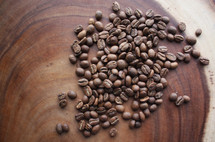 coffee beans on wood 