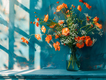 Flowers with window lighting