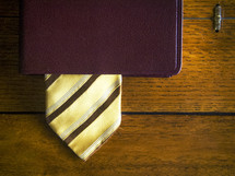 tie as a bookmark in a Bible 