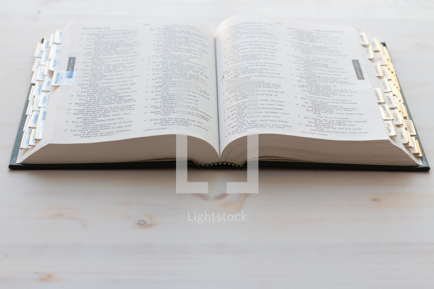 open Bible with tabs 