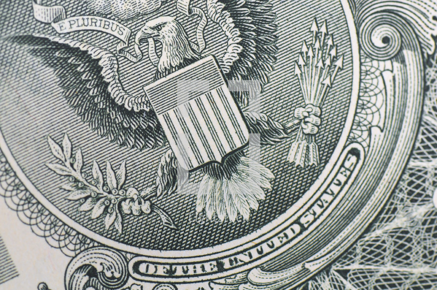 eagle emblem on money 