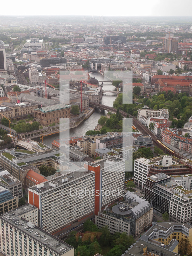 Aeria view of the city of Berlin in Germany